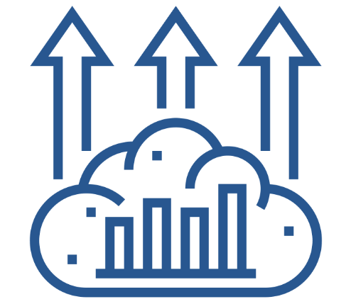 Cloud with up arrows